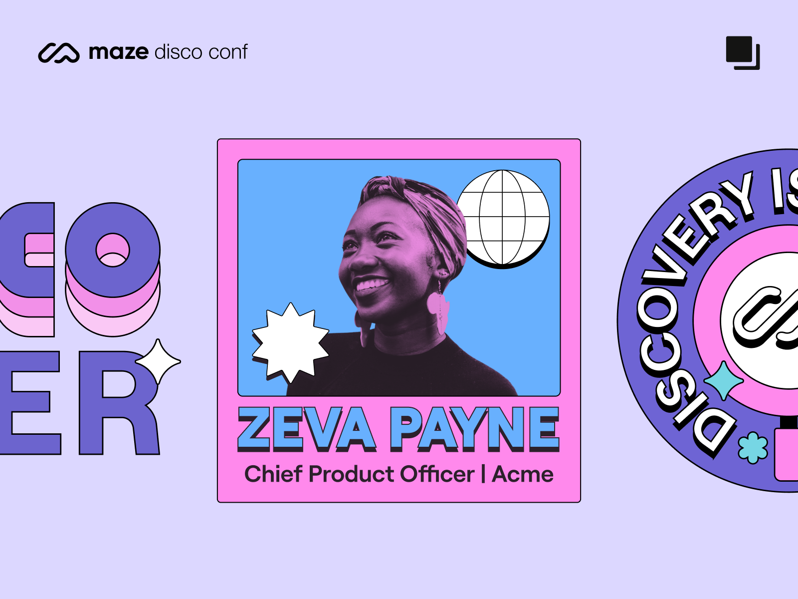 Maze Discovery Conference Identity 70s 80s 90s brand design brand identity design branding conference design design conference disco graphic design groovy icons identity design illustration logo style guide ui vector