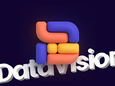 3D Stylized Logo Icon of Datavision Analytics Software Company analytics app logo brand identity branding creative logo data management data science finance icon letter d lettermark logo design logo mark logofolio saas software logo startup logo symbol udm visual identity