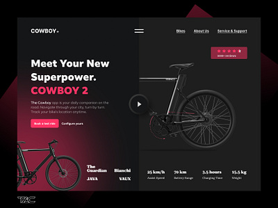 Electric Bicycle Website Design UI Template... animation bicycle branding design graphic design illustration logo motion graphics ui ux vector webdesign
