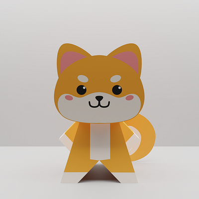 Chibi Shiba Inu Papercraft 3d 3d papercraft animal blender chibi design illustration papercraft vector
