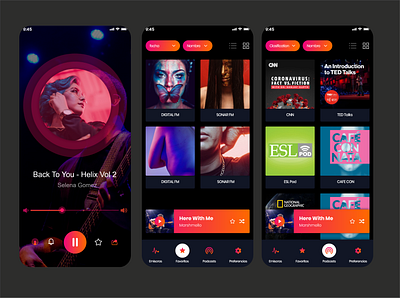 Podcast App app ui design branding design graphic design minimal podcast ap ui