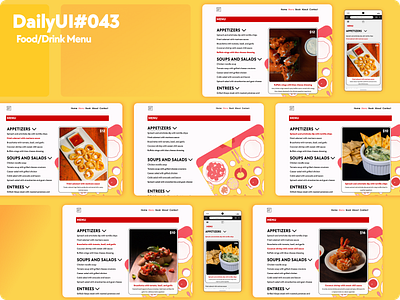 Daily UI Challenge #043|| Food/Drink Menu branding dailyui design graphic design iillustration illustration logo ui vector web design
