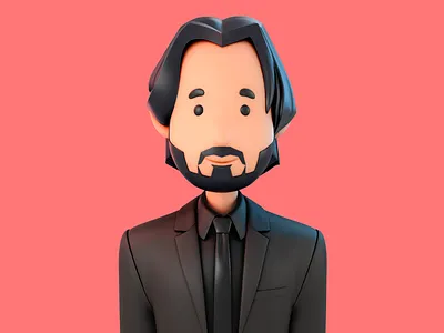 Baba Yaga aka John Wick 3d 3d avatar 3d design 3d minimalistic branding design graphic design illustration illustrator indian logo photoshop rajwansh art vector