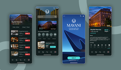 Mavani - App for Hotel Booking branding design logo ui ux