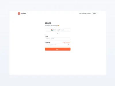 UI Snap - Login Page login page login screen