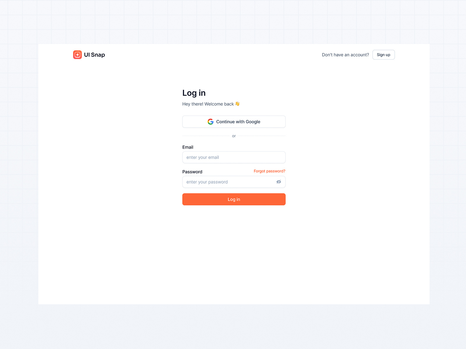 UI Snap Login Page by UI Snap on Dribbble