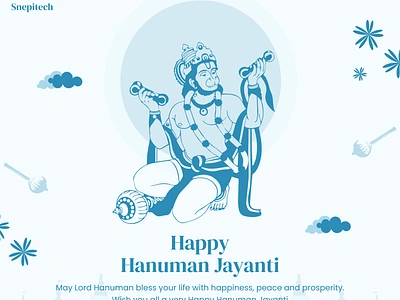 Happy Hanuman Jayanti 3d animation app application branding design graphic design illustration logo snepitech ui vector