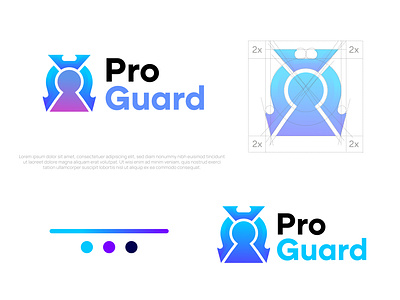 Pro guard, security, safety, lock, shield logo design abstract flat colorful best logo branding clean unique vector colourful logo creative crypto blockchain protocol cyber security design digital agency graphic design lock logo mark modern safe safety security shield startup tech technology