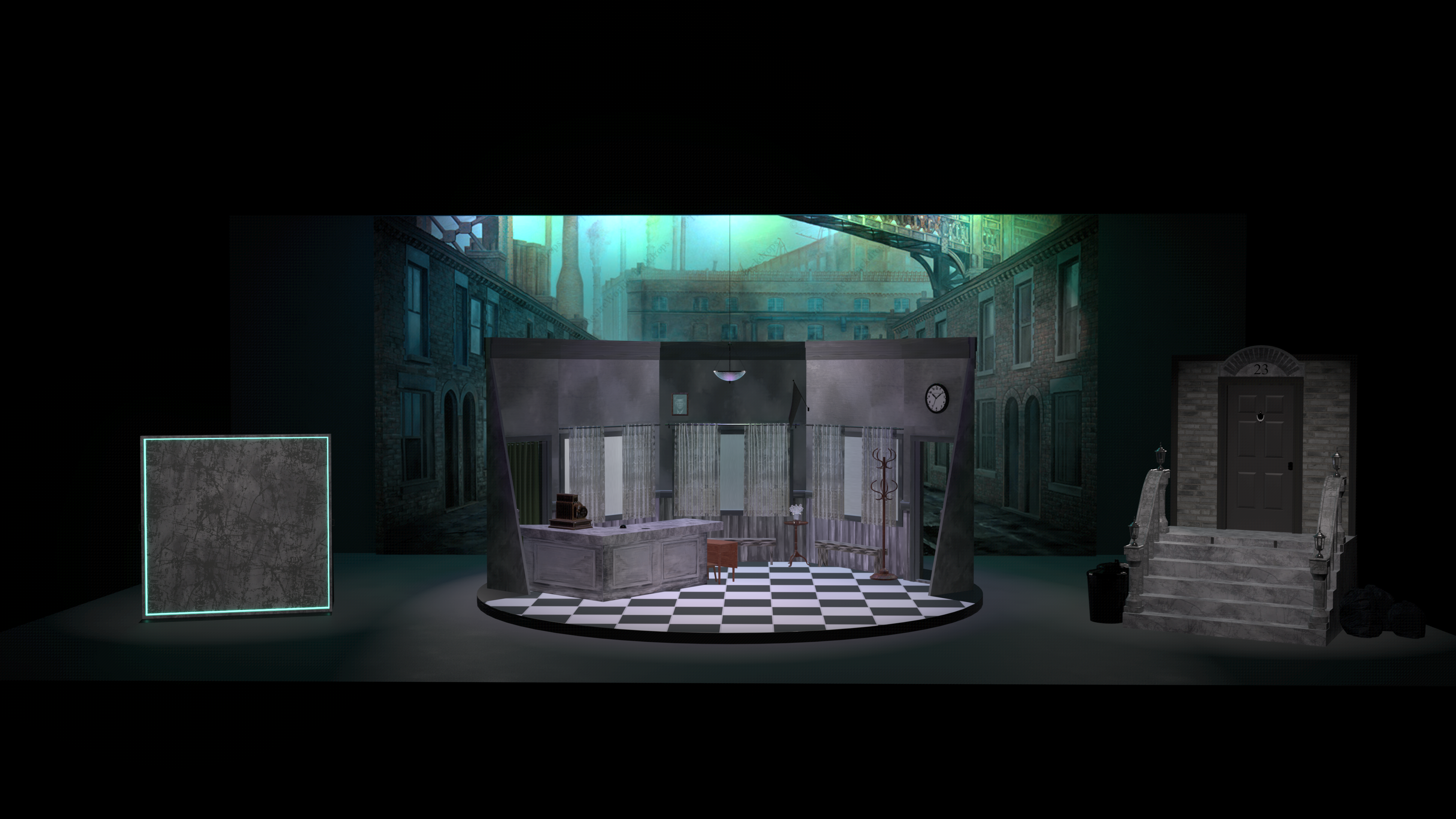 Example of Little Shop of Horrors Scenic Design