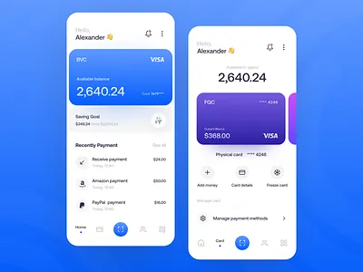 Banking App. analytics balance bank banking clean credit expends finance financial app minimal mobile mobile app money saas security startup transaction ui ux wallet webdesign