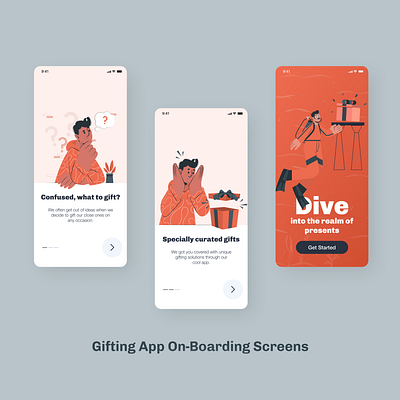 Gifting App On-Boarding Screens app app design design figma figma design mobile app screen design ui ui design