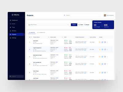 Worker Project Web App active projects dashboard design figma hour project web app ui ux web app worker app worker management web app workerwebapp