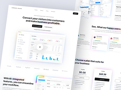 Campaign & Blocks: Business landing page black and white business business website clean design clean ui colorful ui dashboard design email email marketing email templates minimal saas template ui ux web design web ui webpage website