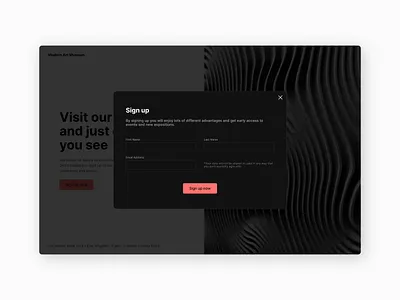 Sign Up Page 001 application clean daily ui dailyui dailyui001 dark dark mode design interface minimal minimalist popup sign up page signup ui ui design user interface web website