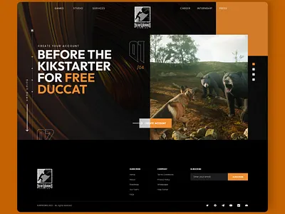 Game Landing Page branding design game landing page game studio game web design graphic design landing page responsive website ui ux web design website design website landing page