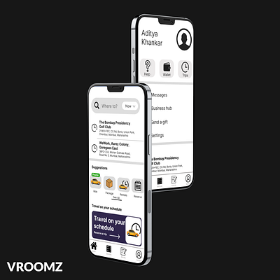 Vroomz Concept App branding concept art design graphic design logo ui uiux ux vector
