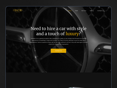 I Bato Car Hire - Home Page Design car hire car rental dark mode design home page homepage i bato landing page luxury car luxury style rent a car rental ui ui design uiux ux web design website website ui