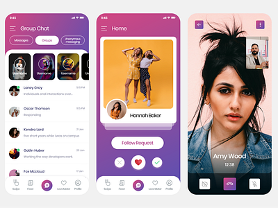 Dating - Social Media App. branding dating app design graphic design minimal smart match uiux