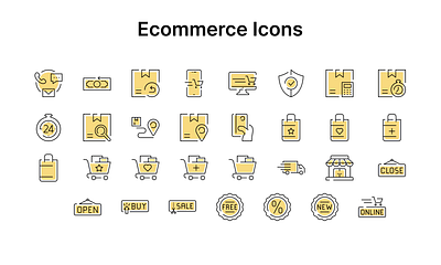 E-commerce Icons (Mobile/Web) animation design design app illustration illustrator logo ui ui ux uidesign uiux