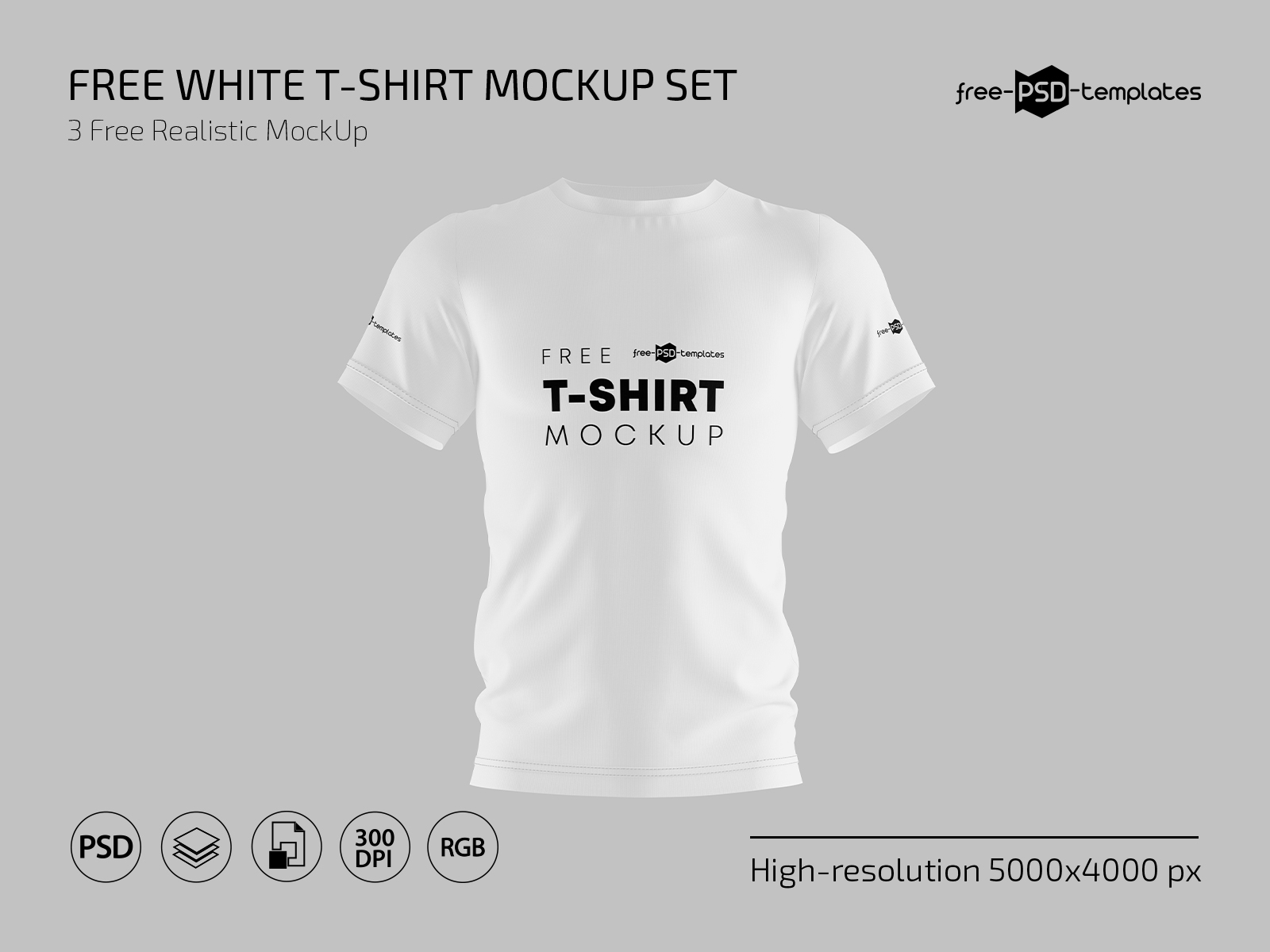 White T-Shirt Mockup by Free PSD Templates on Dribbble