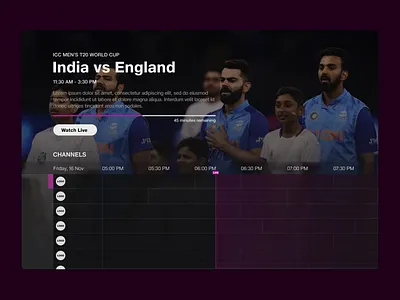 TV Guide UI Designs design ui ux