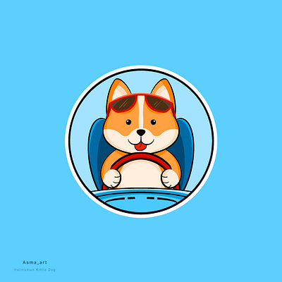 "Kittle Dog" car carlogo carmascot cutedog cutedriver doge dogecoin dogisdriving doglogo dogmascot dogwithglasses drivedog funnydogmascot funnymascot glasses logo mascot mascotlogo shiba shibadriving