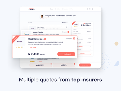 Everything.Insure Web App animation claims flow compare quotes comparison tool insurance insurance ux insuretech product tiles quote user journey quotes flow simple ui slider ui ui ui colour palette ui icons user journey ux uxui web app design