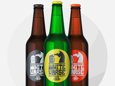 White Horse logo beer bottle bottleart branding brewing craftbeer graphic design horselogo illustration label logo