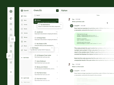 ChatGPT interface redesign | Lazarev. ai animation categories chat chatgpt clean conversation design example interactive interface motion graphics no-code openai product real time tool ui ux web3