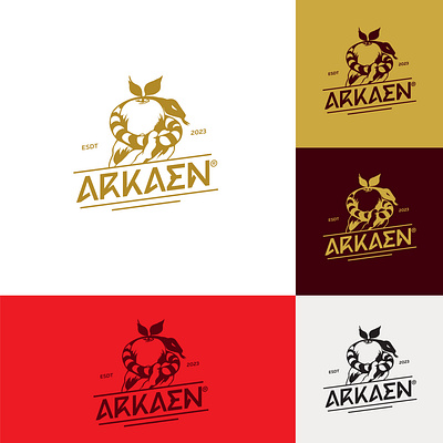 Arkaen Logo Concept apple branding design first sin graphic design logo snake vector