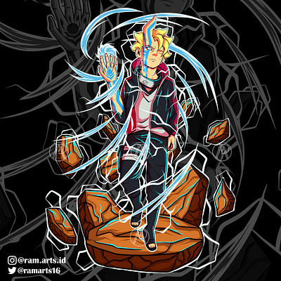 Boruto Otsusuki Mode anime design fanart graphic design illustration tshirt vector