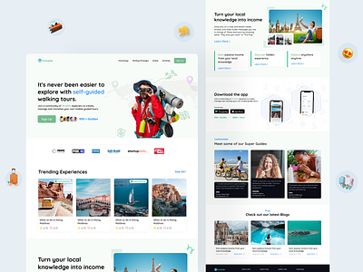 Traveler Website Landing page landing page minimal tourism travel ui uiux web design