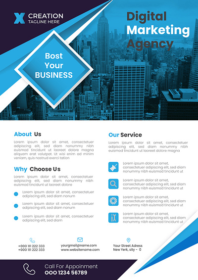 Business flyer design for grow your business. branding business flyer design digital marketing flyer flyer graphic design illustration