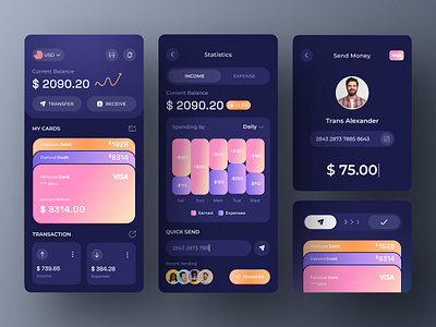 Finance Ui - Mobile App app design bank banking binance card defi ethereum finance app fintech investment app ios mobile app money transfer payment savings send transaction transfer ui wallet