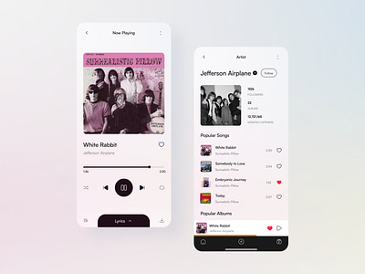 Music Player App app app design audio design music player subtle ui ux