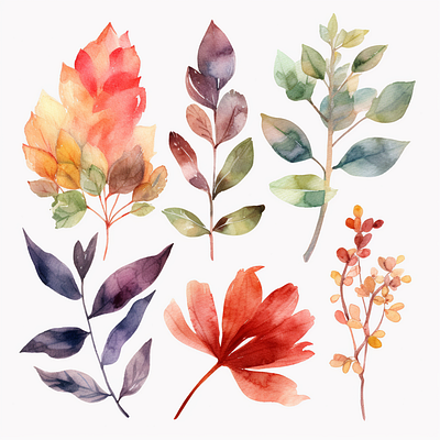 Botanical watercolor clipart watercolor flowers