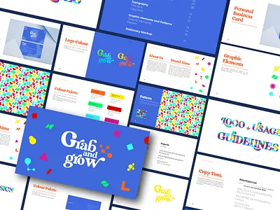 Grab and grow Branding Design 2d 2d art brand brand guidelines brandbook branding business card colors design digital digital art fonts graphic design icons identity branding illustration logo pattern stationary vector