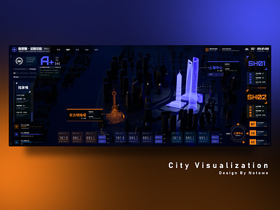 City Visualization-demo 3d blender c4d city design ui visualization