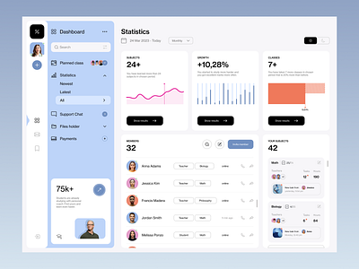 Education Platform UI app app design application clean dashboard design dashboard ui edu tech education education metrics online education online school platform qclay school statistics students teacher ui ux web design webapp