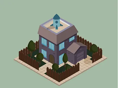 Isometric illustration of my dream house design graphic design illustration isometric design vector
