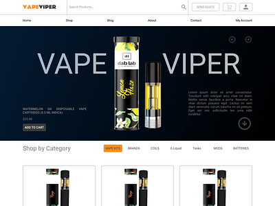 Vape Shop Ecommerce Website UI Design ecommerce website ui design modern ecommerce website design modern ui design ui vape shop ui design