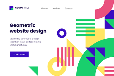 Landing page geometric design design geometric web design graphic design web design