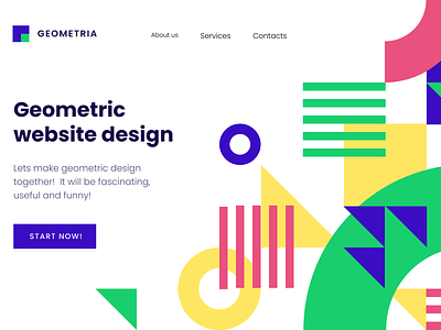 Landing page geometric design design geometric web design graphic design web design