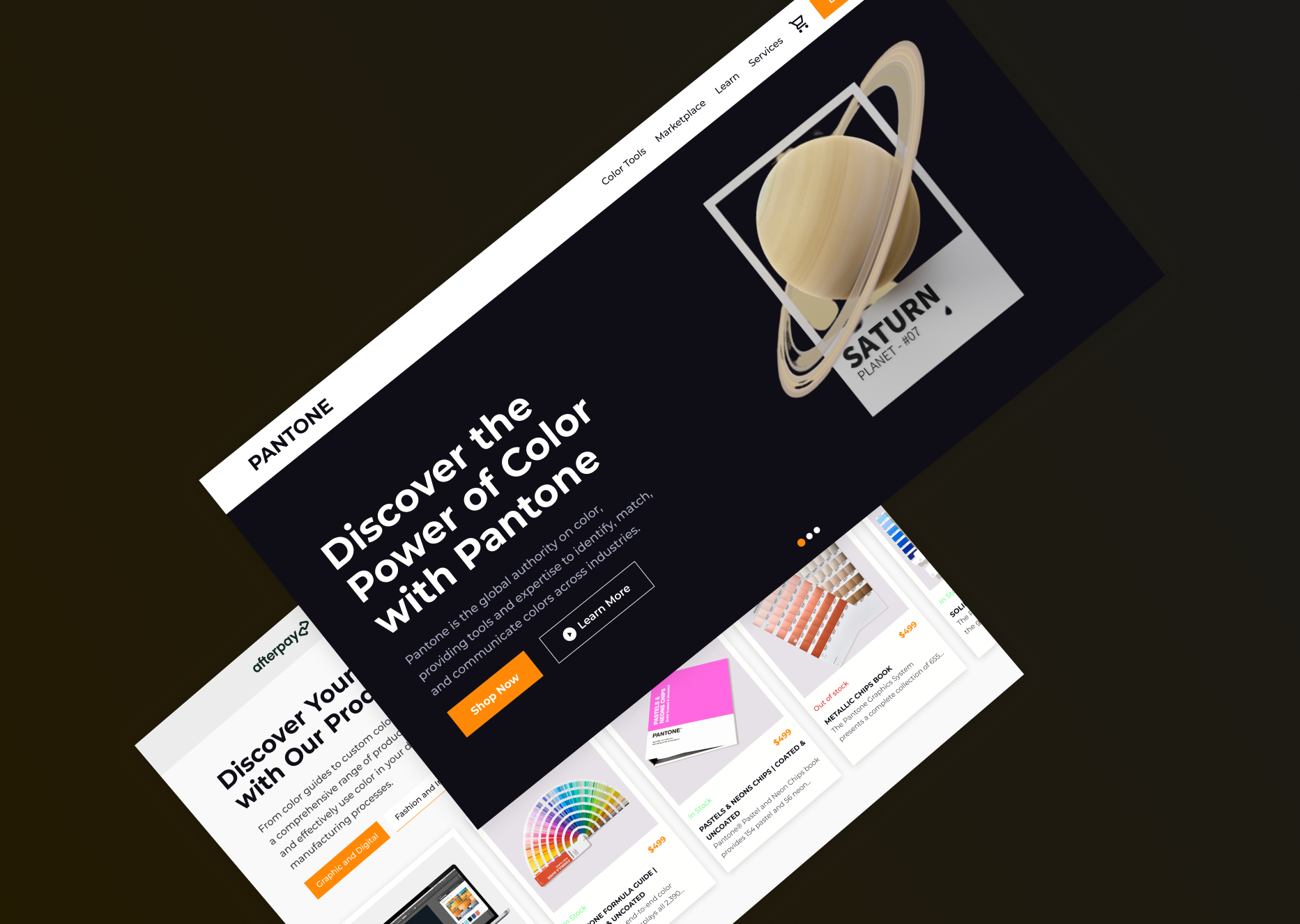 Pantone home page redesign concept just for fun. dashboard design flat typography ui web