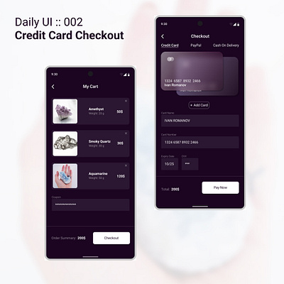 Daily UI:: 002 Credit Card Checkout checkout ui ux