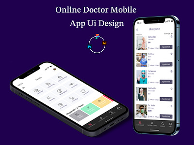 Online Doctor Mobile App Ui Design app desing booking app digital appointments digital health e consultations illustration mobile health online doctor visits online healthcare online medical consultations online therapy remote patient care telecare telehealth telemedicine services video conferencing video consultations video visits virtual consultations virtual medical appointments