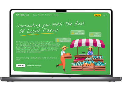 FreshHarvest - Connecting local consumers to local farmers branding design graphic design illustration typography ui ux vector