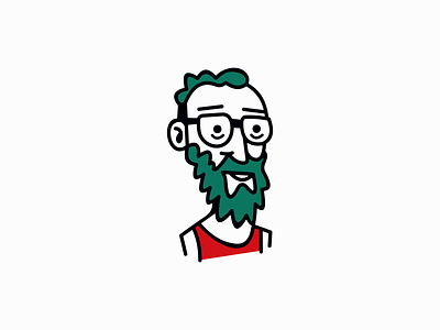 Nice Guy Logo barber beard branding cartoon design face funny geek glasses guy identity illustration logo man mark mascot nerd portrait symbol vector