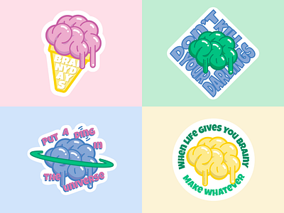 Brainy Days stickers (Avanza Hackathon) bank brain finance hackathon illustration stickers