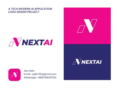 Next AI | A Tech Artificial Intelligence logo design ai logo ai logo design best ai logo logo design logo designer logo idea logo mark logo type logomark logotype minimal logo n icon n logo tech tech logo vector vector logo